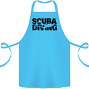 Diver Silhouette Scuba Diving Cotton Apron 100% Organic Turquoise