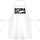 Diver Silhouette Scuba Diving Cotton Apron 100% Organic White