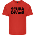 Diver Silhouette Scuba Diving Mens Cotton T-Shirt Tee Top Red