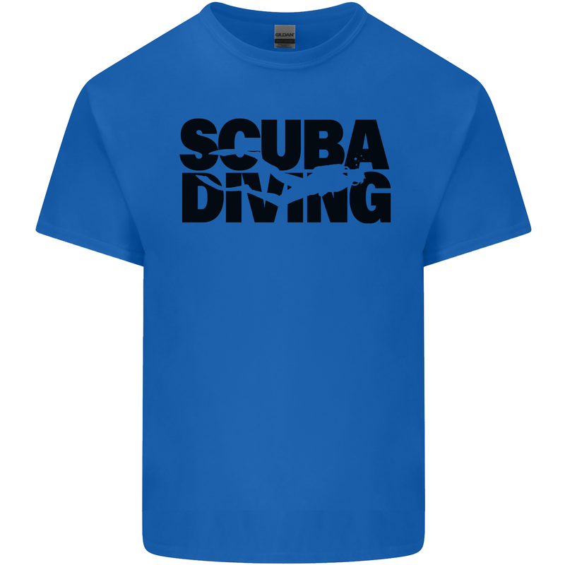 Diver Silhouette Scuba Diving Mens Cotton T-Shirt Tee Top Royal Blue