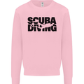 Diver Silhouette Scuba Diving Mens Sweatshirt Jumper Light Pink