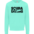 Diver Silhouette Scuba Diving Mens Sweatshirt Jumper Peppermint