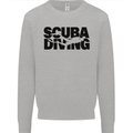 Diver Silhouette Scuba Diving Mens Sweatshirt Jumper Sports Grey