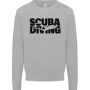Diver Silhouette Scuba Diving Mens Sweatshirt Jumper Sports Grey