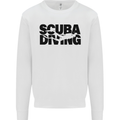 Diver Silhouette Scuba Diving Mens Sweatshirt Jumper White