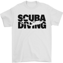 Diver Silhouette Scuba Diving Mens T-Shirt 100% Cotton White