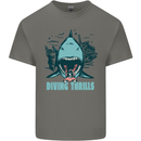 Diving Thrills Funny Scuba Diving Shark Diver Kids T-Shirt Childrens Charcoal