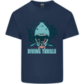 Diving Thrills Funny Scuba Diving Shark Diver Kids T-Shirt Childrens Navy Blue