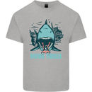 Diving Thrills Funny Scuba Diving Shark Diver Kids T-Shirt Childrens Sports Grey