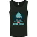 Diving Thrills Funny Scuba Diving Shark Diver Mens Vest Tank Top Black
