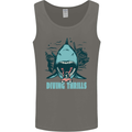 Diving Thrills Funny Scuba Diving Shark Diver Mens Vest Tank Top Charcoal