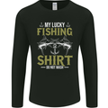 Do Not Wash My Lucky Fishing Funny Fisherman Mens Long Sleeve T-Shirt Black