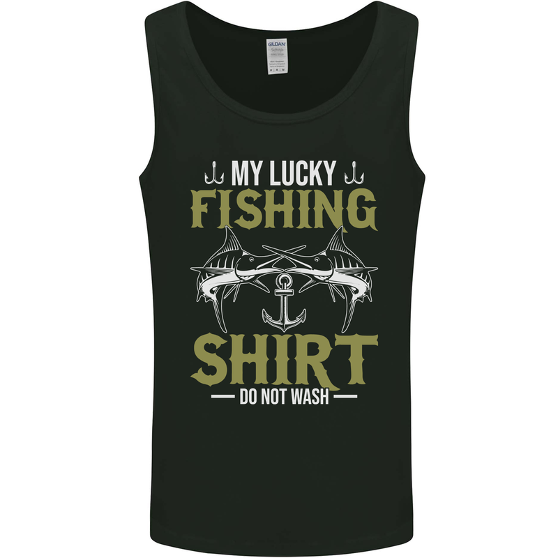 Do Not Wash My Lucky Fishing Funny Fisherman Mens Vest Tank Top Black