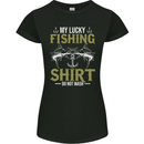 Do Not Wash My Lucky Fishing Funny Fisherman Womens Petite Cut T-Shirt Black