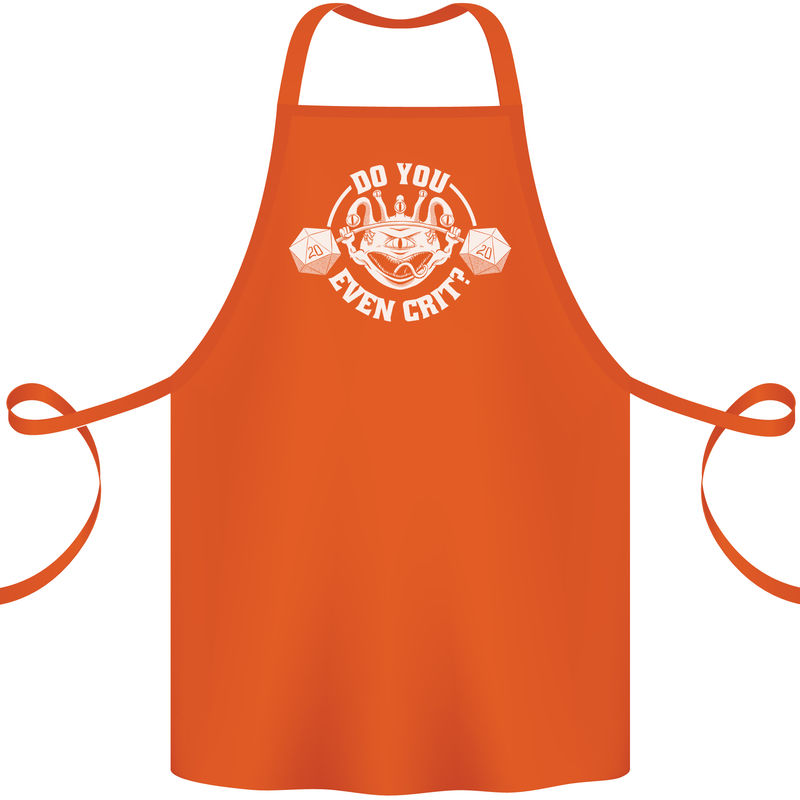 Do You Even Crit Role Play Game RPG Gym Cotton Apron 100% Organic Orange