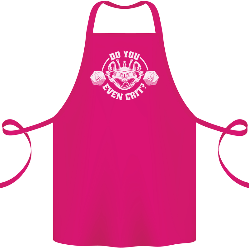 Do You Even Crit Role Play Game RPG Gym Cotton Apron 100% Organic Pink