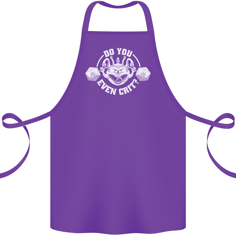 Do You Even Crit Role Play Game RPG Gym Cotton Apron 100% Organic Purple