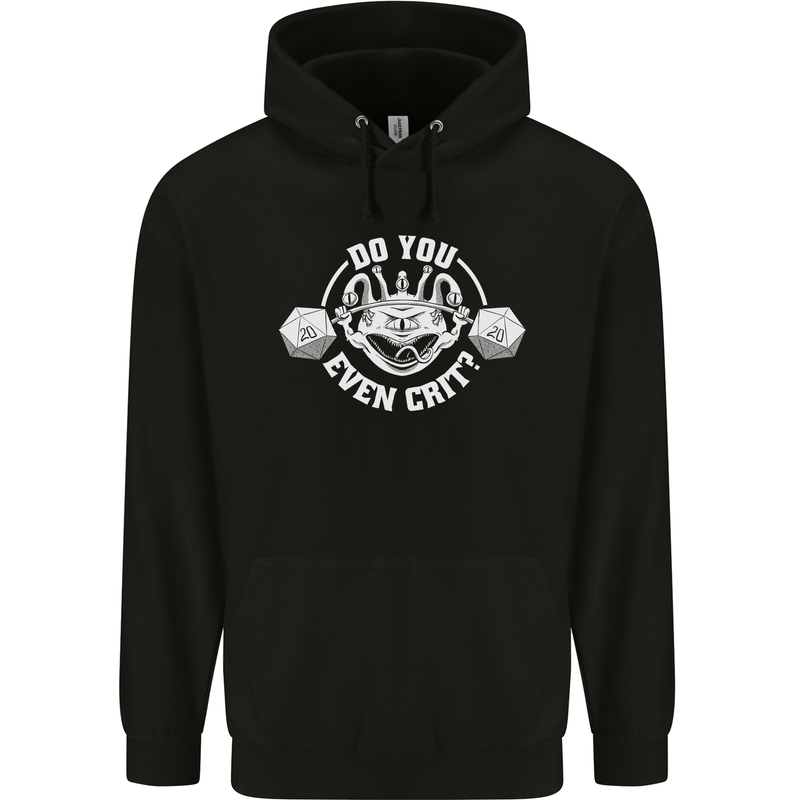 Do You Even Crit Role Play Game RPG Gym Mens 80% Cotton Hoodie Black
