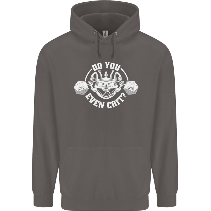 Do You Even Crit Role Play Game RPG Gym Mens 80% Cotton Hoodie Charcoal