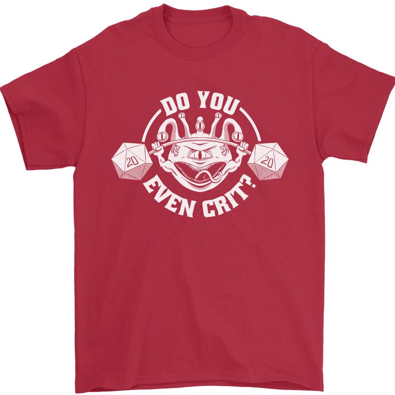 Do You Even Crit Role Play Game RPG Gym Mens T-Shirt 100% Cotton Red