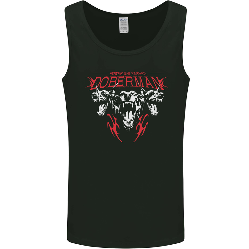 Doberman Power Unleashed Dog Mens Vest Tank Top Black