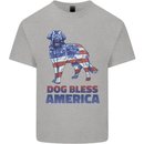 Dog Bless America USA Kids T-Shirt Childrens Sports Grey