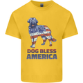 Dog Bless America USA Kids T-Shirt Childrens Yellow