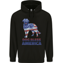 Dog Bless America USA Mens 80% Cotton Hoodie Black