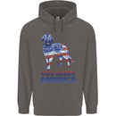 Dog Bless America USA Mens 80% Cotton Hoodie Charcoal