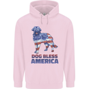 Dog Bless America USA Mens 80% Cotton Hoodie Light Pink