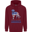 Dog Bless America USA Mens 80% Cotton Hoodie Maroon