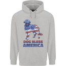 Dog Bless America USA Mens 80% Cotton Hoodie Sports Grey