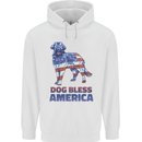 Dog Bless America USA Mens 80% Cotton Hoodie White