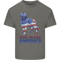 Dog Bless America USA Mens Cotton T-Shirt Tee Top Charcoal