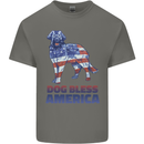 Dog Bless America USA Mens Cotton T-Shirt Tee Top Charcoal