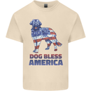 Dog Bless America USA Mens Cotton T-Shirt Tee Top Natural