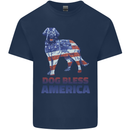 Dog Bless America USA Mens Cotton T-Shirt Tee Top Navy Blue