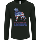 Dog Bless America USA Mens Long Sleeve T-Shirt Black