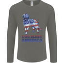 Dog Bless America USA Mens Long Sleeve T-Shirt Charcoal