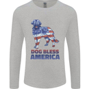 Dog Bless America USA Mens Long Sleeve T-Shirt Sports Grey