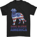 Dog Bless America USA Mens T-Shirt 100% Cotton Black