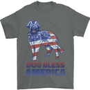 Dog Bless America USA Mens T-Shirt 100% Cotton Charcoal