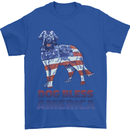 Dog Bless America USA Mens T-Shirt 100% Cotton Royal Blue