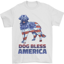 Dog Bless America USA Mens T-Shirt 100% Cotton White