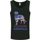 Dog Bless America USA Mens Vest Tank Top Black
