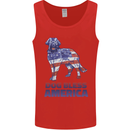 Dog Bless America USA Mens Vest Tank Top Red