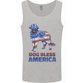 Dog Bless America USA Mens Vest Tank Top Sports Grey