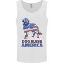 Dog Bless America USA Mens Vest Tank Top White