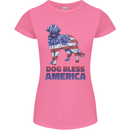 Dog Bless America USA Womens Petite Cut T-Shirt Azalea