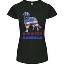 Dog Bless America USA Womens Petite Cut T-Shirt Black